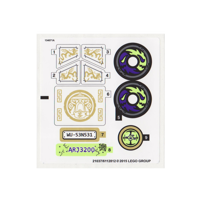 LEGO Sticker Sheet for Set 70734 (21037)