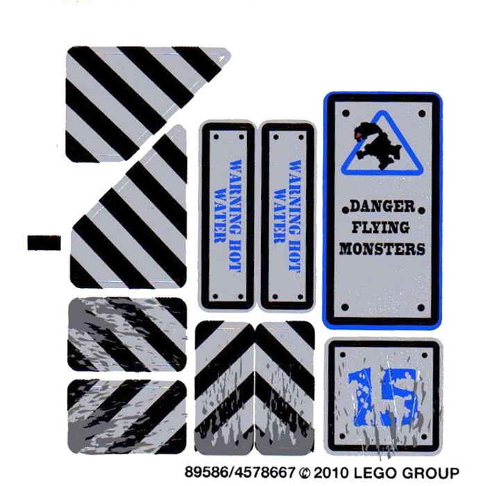 LEGO White Sticker Sheet for Set 8190 (89586)