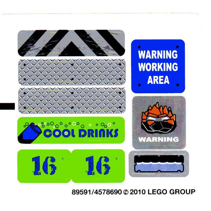 LEGO White Sticker Sheet for Set 8191 (89591)
