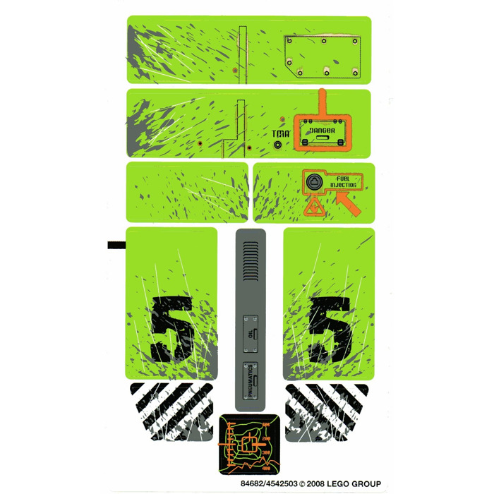 LEGO White Sticker Sheet for Set 8960 (84682)