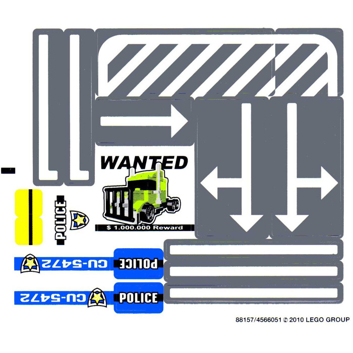 LEGO Sticker Sheet for Set 8196 (88157)