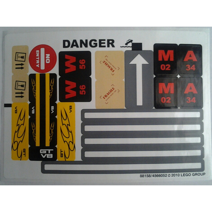 LEGO Sticker Sheet for Set 8196 (88158)