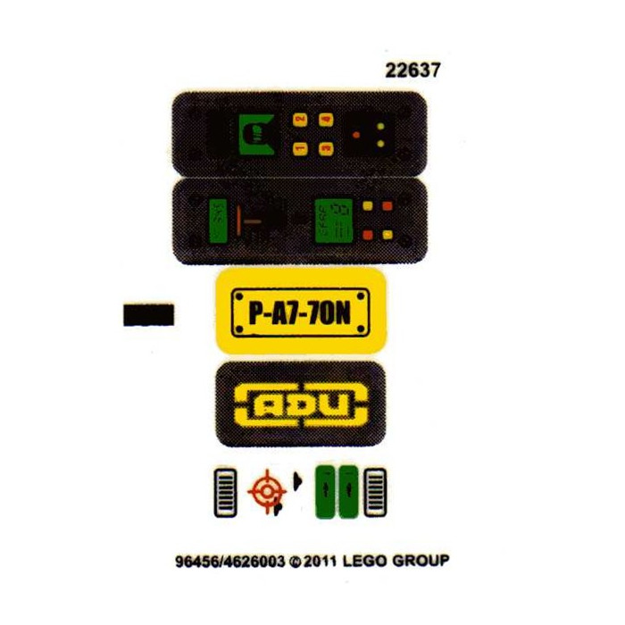 LEGO Sticker Sheet for Set 7050 (96456)
