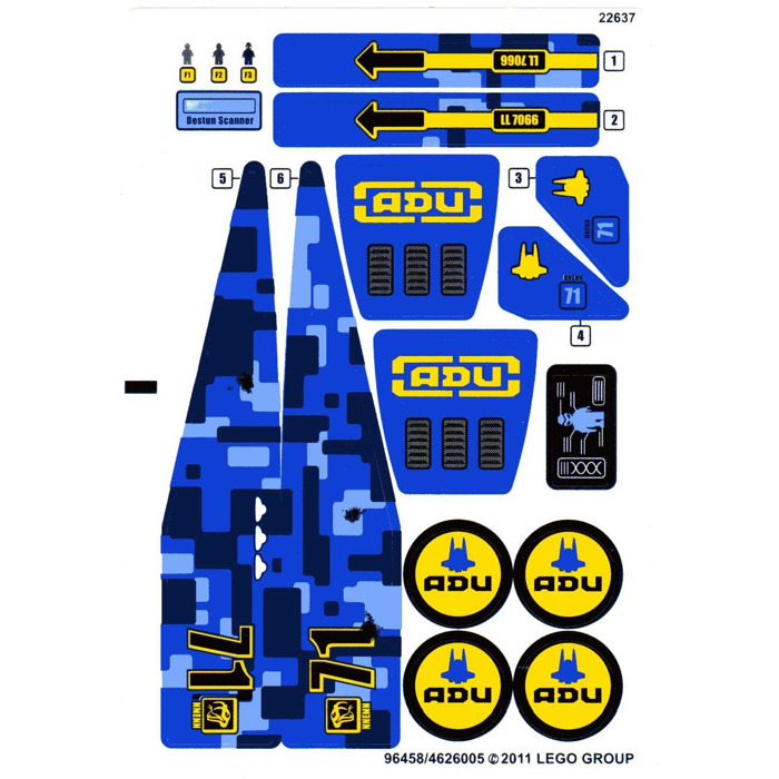 LEGO Sticker Sheet for Set 7066 (96458)