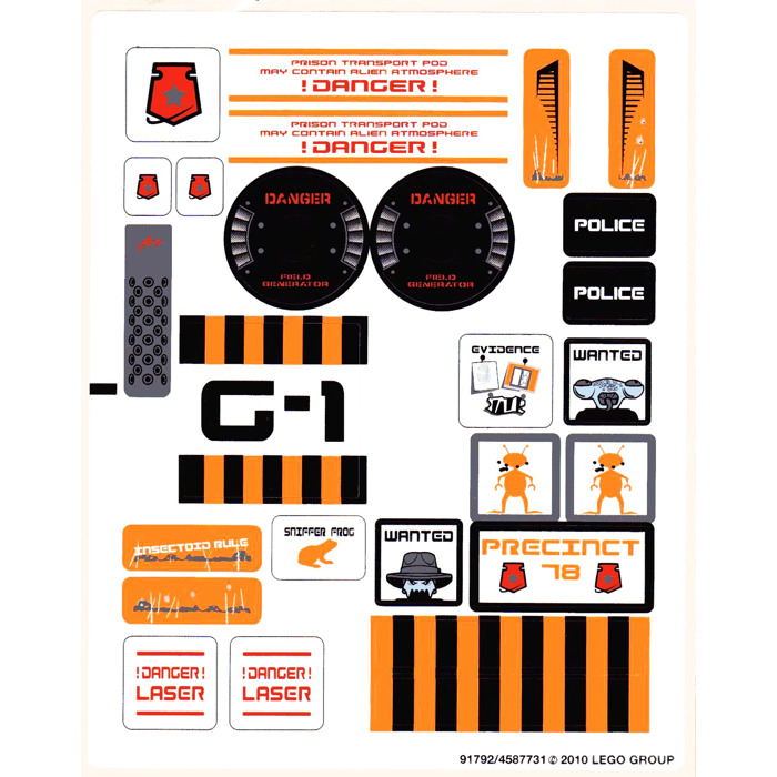 LEGO Sticker Sheet for Set 5985 (91792)