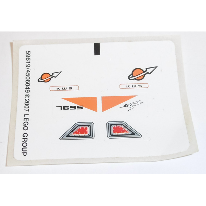 LEGO White Sticker Sheet for Set 7695 (59619)