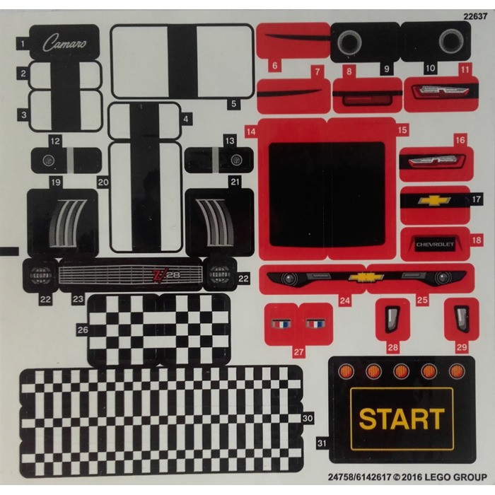 LEGO Sticker Sheet for Set 75874 (24758 / 24759)