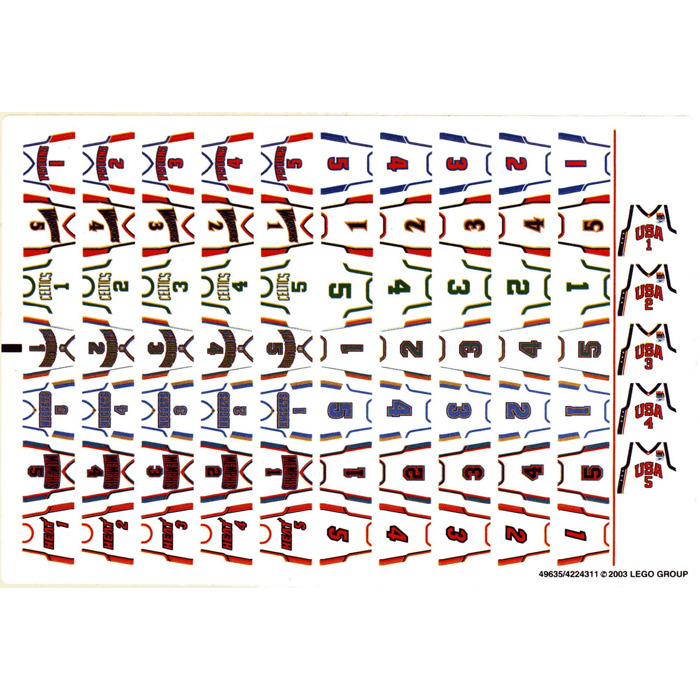LEGO White Sticker Sheet for Set 10121 (49635)