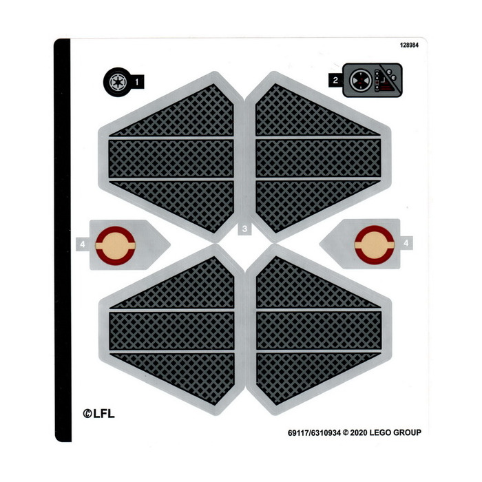 LEGO Sticker Sheet for Set 75281 (69117)
