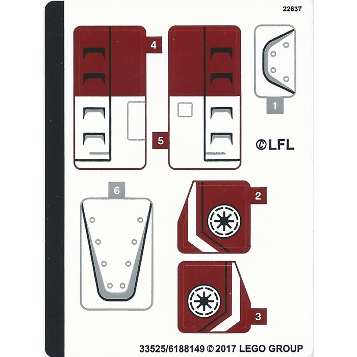 LEGO Sticker Sheet for Set 75182 (33525)