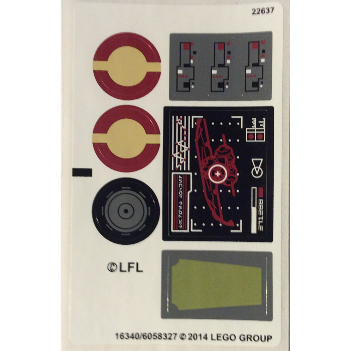 LEGO White Sticker Sheet for Set 75043 (16340)