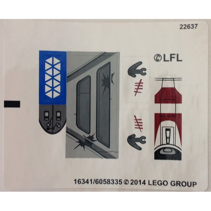 LEGO White Sticker Sheet for Set 75037 (16341)