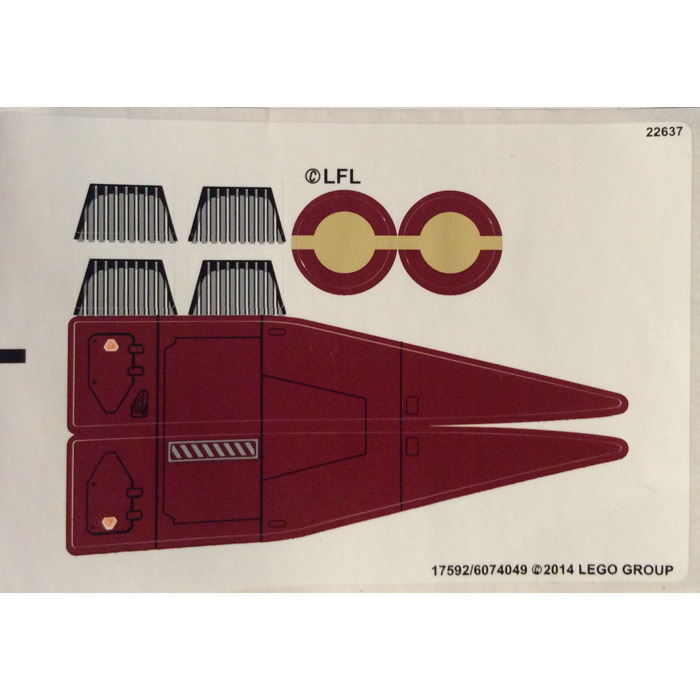 LEGO White Sticker Sheet for Set 75051 (17592)