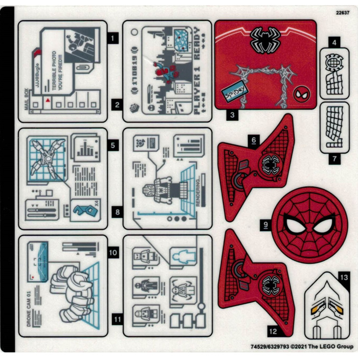 LEGO Sticker Sheet for Set 76175 (74529)