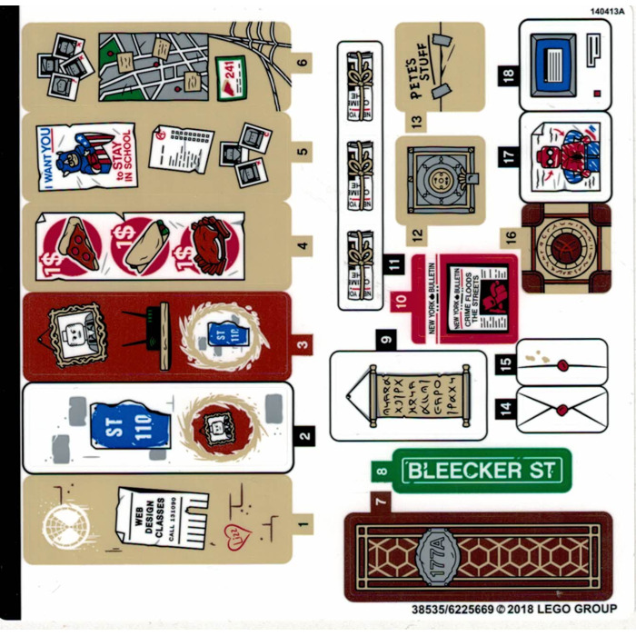 LEGO Sticker Sheet 1 for Set 76108 (38535)