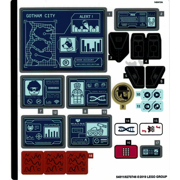 LEGO Sticker Sheet for Set 76122 (54811)