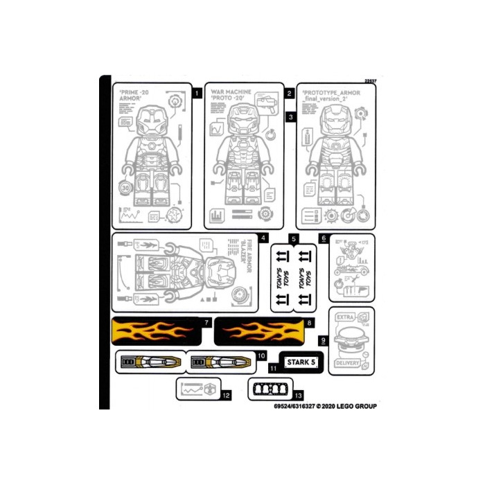 LEGO Sticker Sheet for Set 76167 (69524)