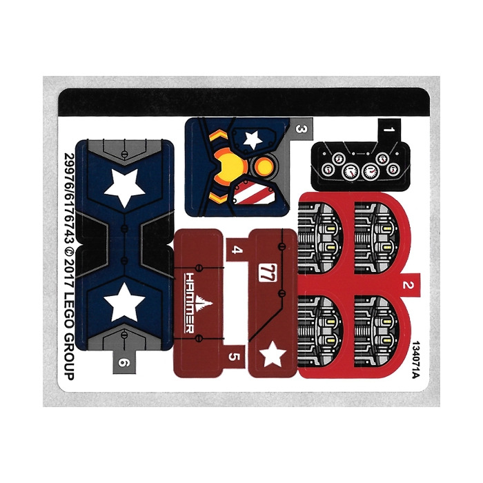 LEGO Sticker Sheet for Set 76077 (29976)