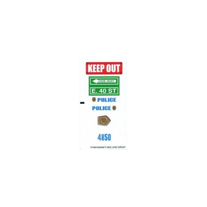 LEGO Sticker Sheet for Set 4850 (47390)