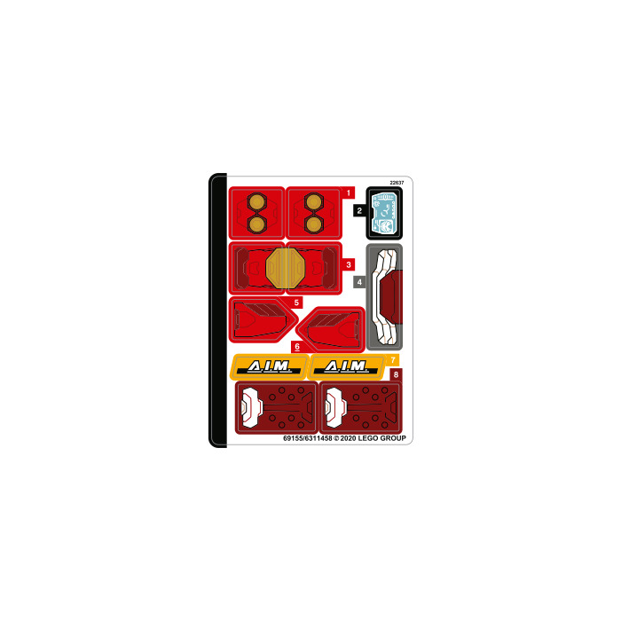 LEGO Sticker Sheet for Set 76164 (69155)