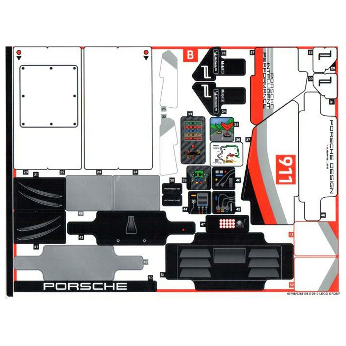 LEGO Sticker Sheet 2 for Set 42096 (49748)