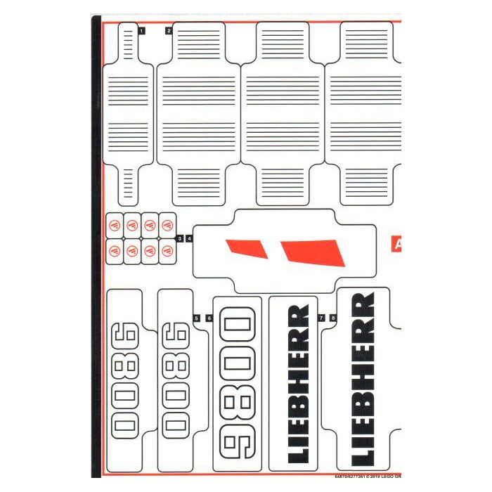 LEGO Sticker Sheet 1 for Set 42100 (64870)