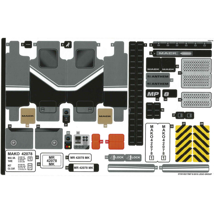 LEGO Sticker Sheet for Set 42078 (37351)