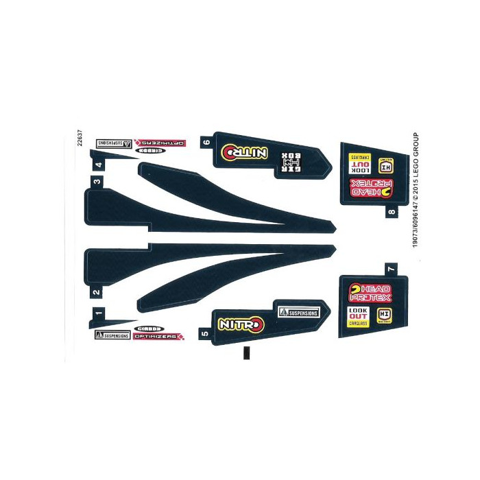 LEGO White Sticker Sheet for Set 42033 (19073)