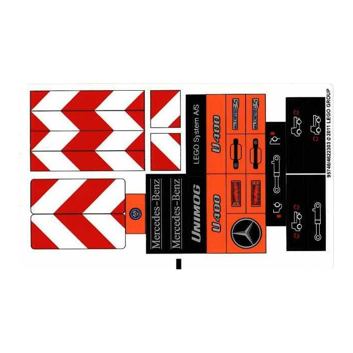 LEGO White Sticker Sheet for Set 8110 (95746)