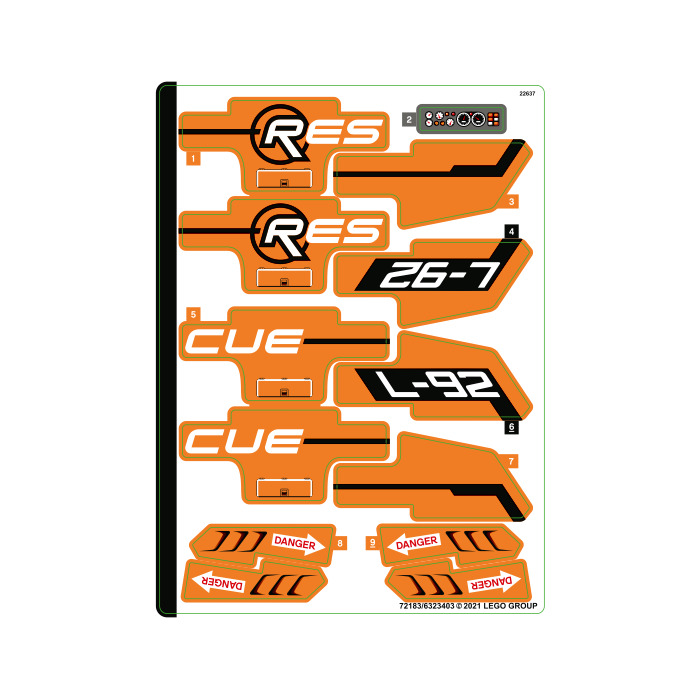 LEGO Sticker Sheet for Set 42120 (72183)