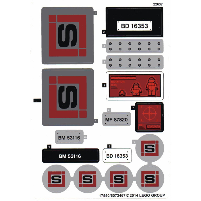 LEGO White Sticker Sheet for Set 79116 (17550)