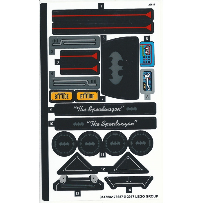 LEGO Sticker Sheet for Set 70905 (31472)