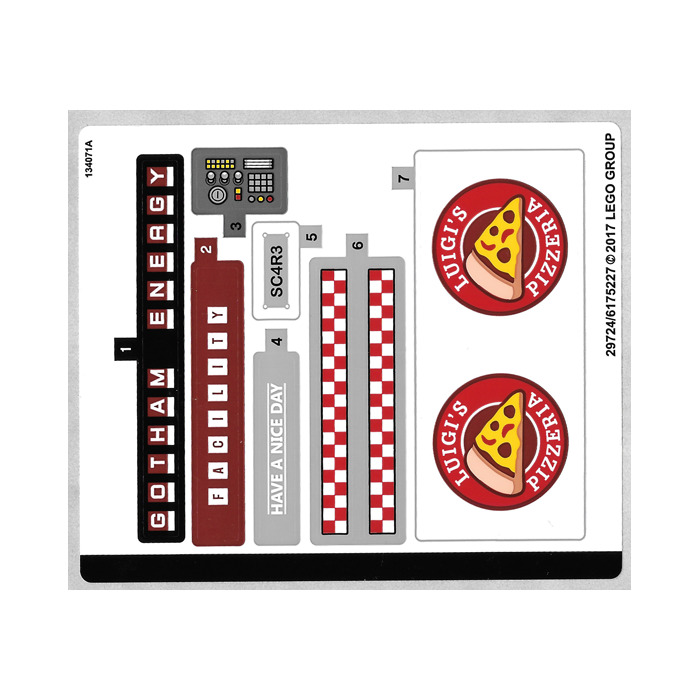 LEGO Sticker Sheet for Set 70910 (29724)