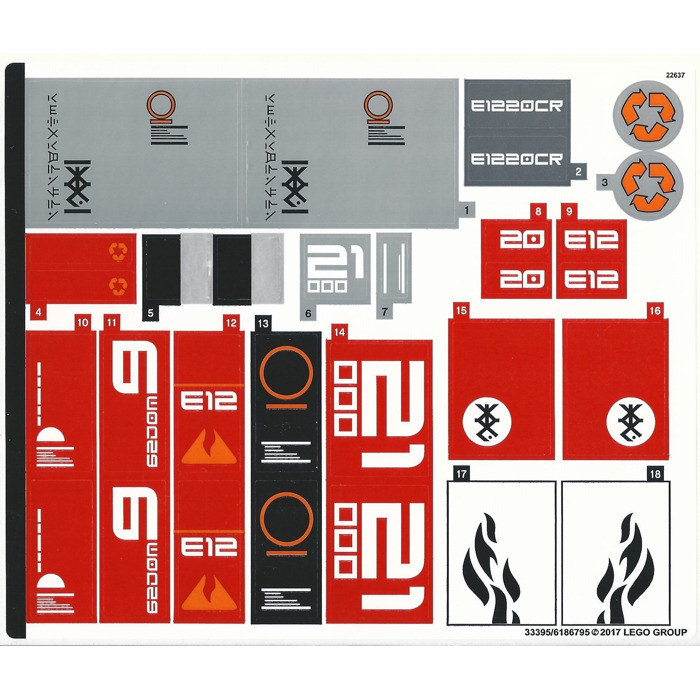 LEGO Sticker Sheet for Set 70615 (33395)