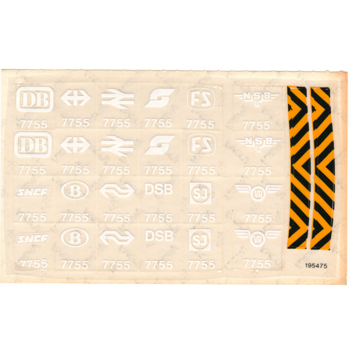 LEGO Transparent Sticker Sheet for Set 7755
