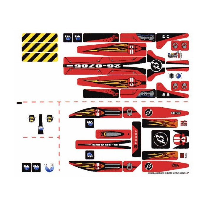 LEGO White Sticker Sheet for Set 8863 (89822)