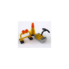 LEGO City Advent Calendar Set 7904-1 Subset Day 3 - Traffic Cone, Barricade, Cement Finisher