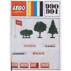 LEGO Trees and Signs Set (1971 version with granulated trees and 4 bricks) 990-1