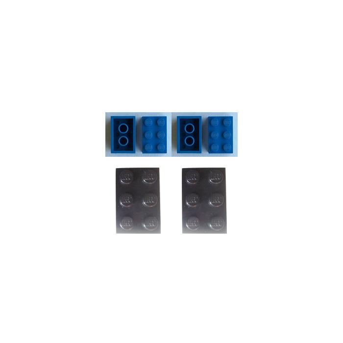 LEGO 6 Stud Bricks (black, yellow, blue) Set 419.2