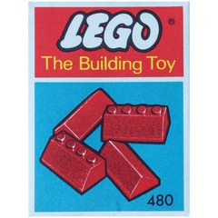 LEGO Slopes and Slopes Double 2 x 4, Red (The Building Toy) Set 480-4