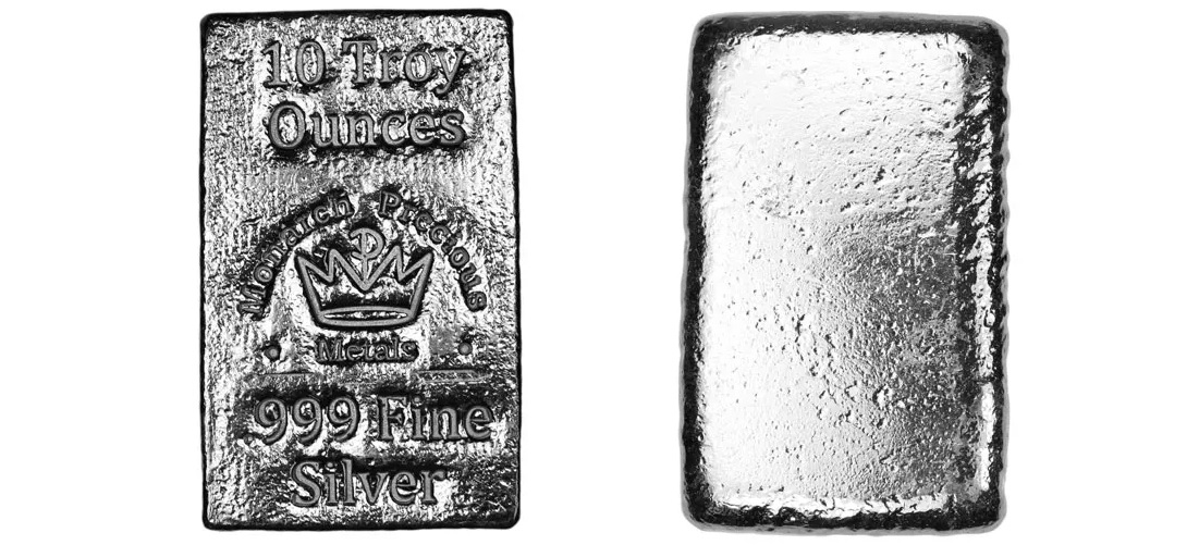 10 oz Monarch Hand Poured Stacker Silver Bar