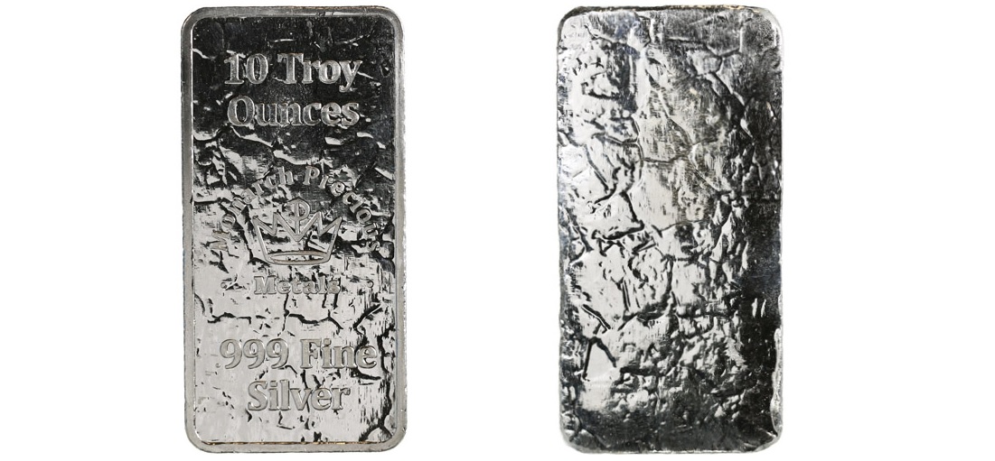 10 oz Monarch Stone Struck Silver Bar