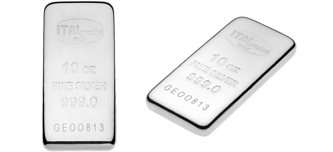 10 oz Italpreziosi Cast Silver Bar