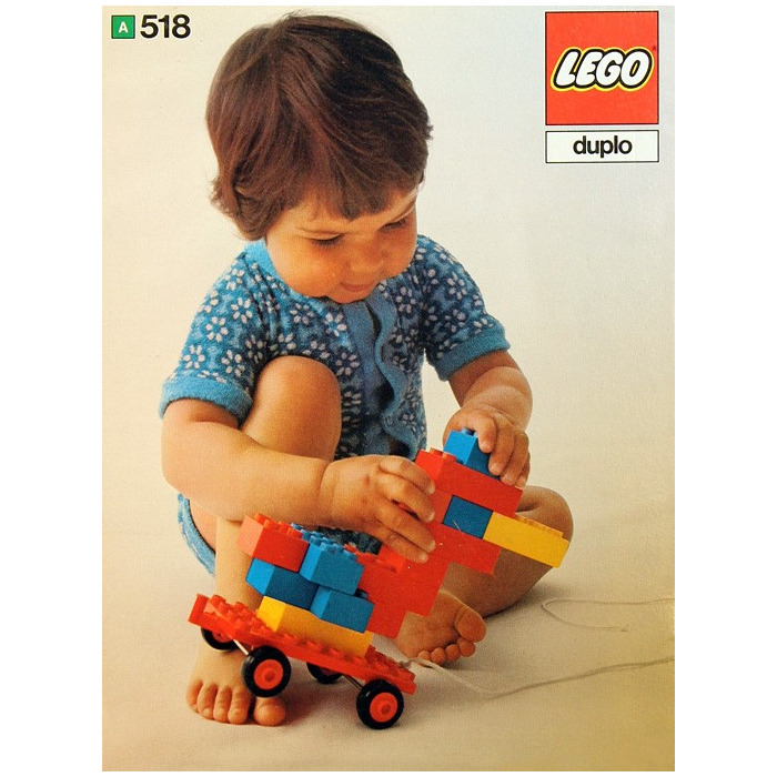 LEGO Bricks and half bricks and trolley Set 518-8