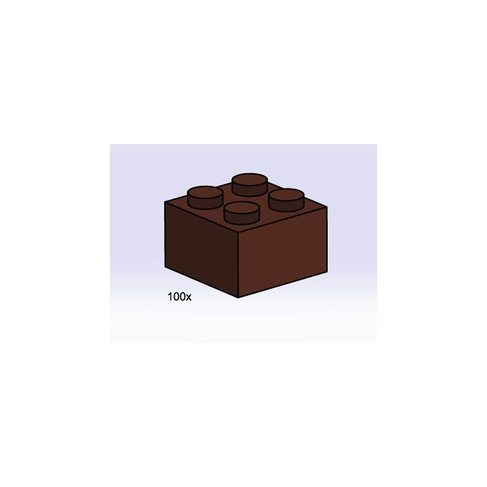 LEGO 2x2 Brown Bricks Set 3753