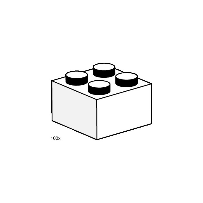 LEGO 2x2 White Bricks Set 3455