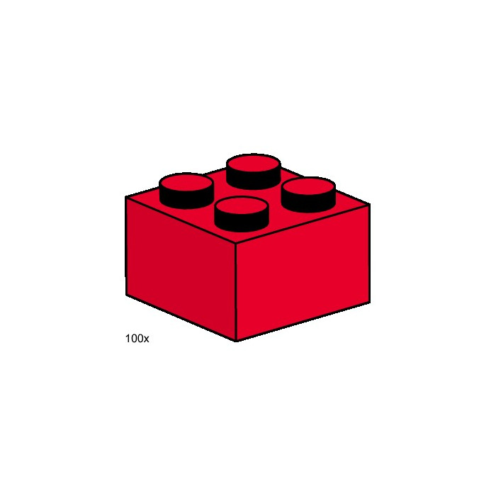 LEGO 2x2 Red Bricks Set 3457