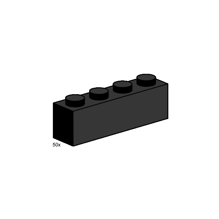 LEGO 1x4 Black Bricks Set 3468