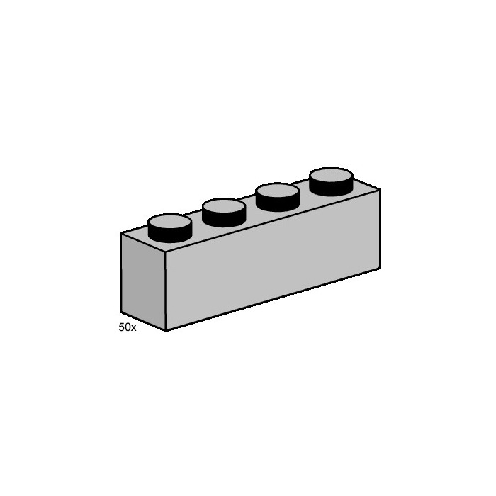 LEGO 1x4 Light Grey Bricks Set 3469