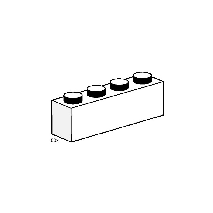 LEGO 1x4 White Bricks Set 3470